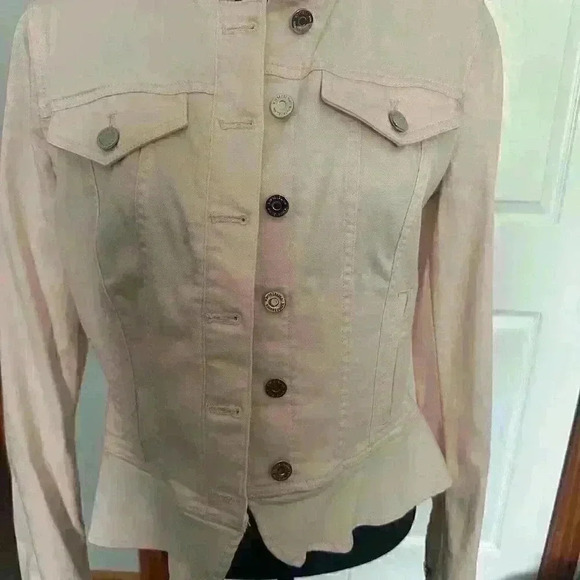 WHBM Outlet Pink Peplum Jacket-size 8 - Picture 4 of 9